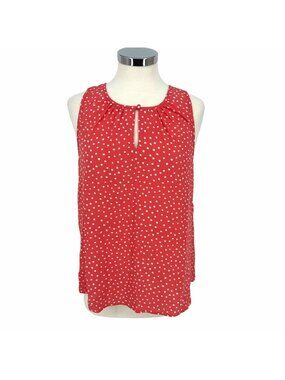 41 Hawthorn Polka Dot Sleeveless Blouse Pink White Size Medium Petite NWT